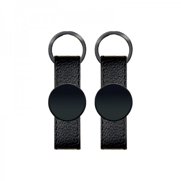 A2-21764 2405 Siyah Metal Suni̇ Deri̇ Anahtarlık