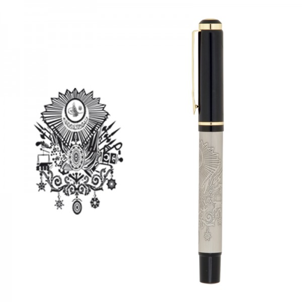 A2-17910 661-R Tuğra Kabartma Figürlü Metal Roller Kalem