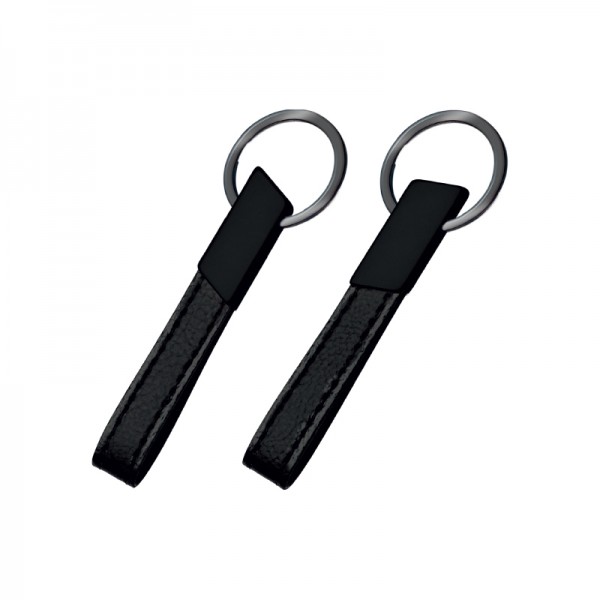 A2-23334 2411 Siyah Metal Suni̇ Deri̇ Anahtarlık