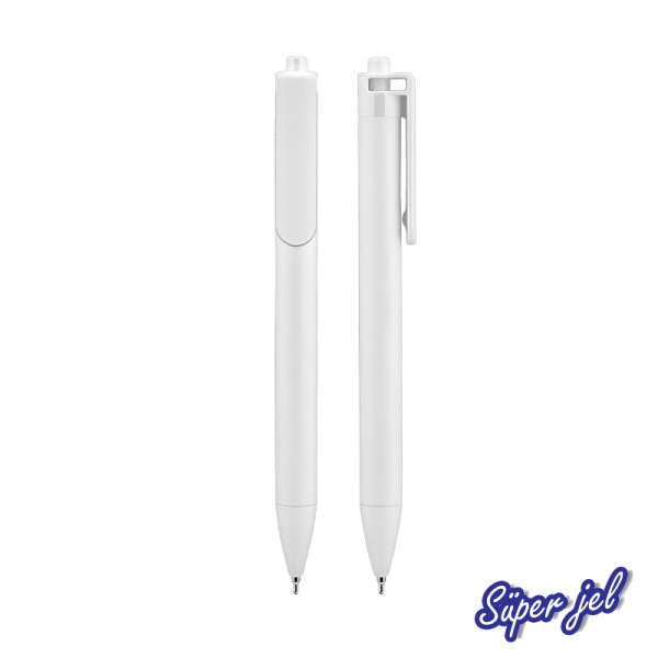 A2-23688 509 Beyaz Plastik Süper Jel Kalem