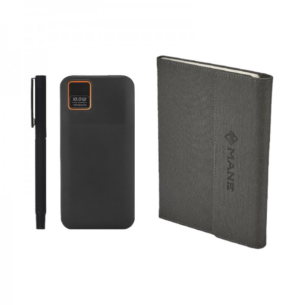 A2-23914 5064 Siyah Hediyelik Set - Powerbank - Defter - Kalem Seti