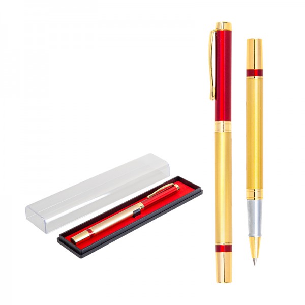 A2-22258 1101-KR Kırmızı Metal Roller Kalem Seti