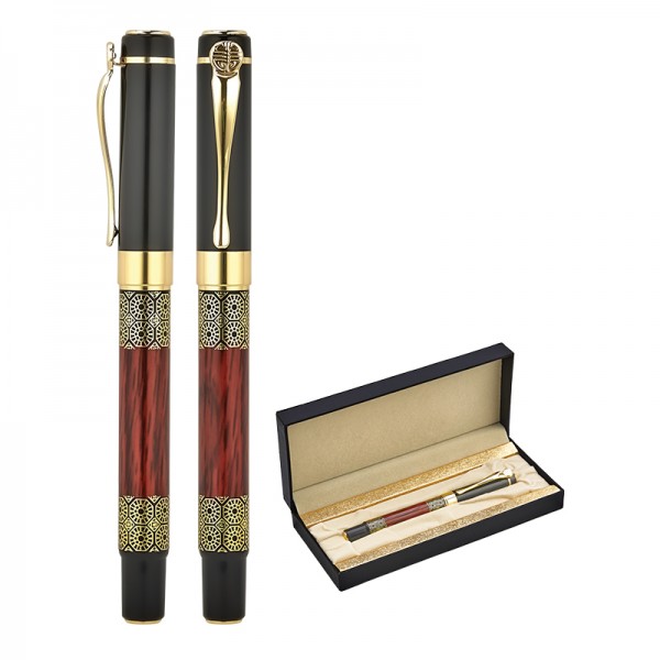 A2-23898 1217-KR Siyah-Gold Metal Roller Kalem Seti