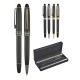 A2-23890 1218-RT Siyah-Füme Metal Roller & Tükenmez Kalem Seti