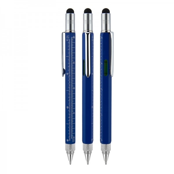 A2-22832 652 mavi Metal Su Terazili - Tornavidalı Touchpen Kalem