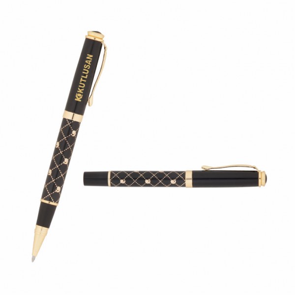 A2-19850 656-R Siyah-Gold Metal Roller Kalem
