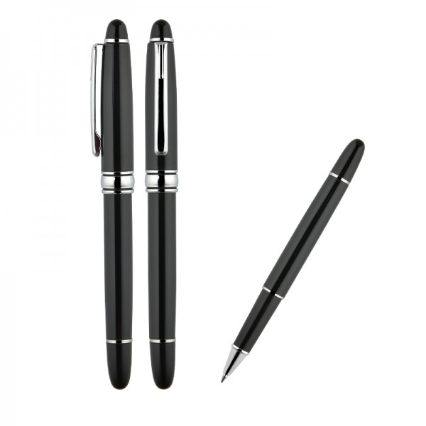 A2-23858 1218-R Siyah-Silver Metal Roller Kalem