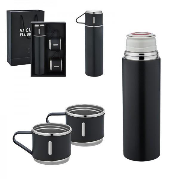 A2-23954 5337 Siyah Çelik 3'Lü Termos Set / 500 Ml