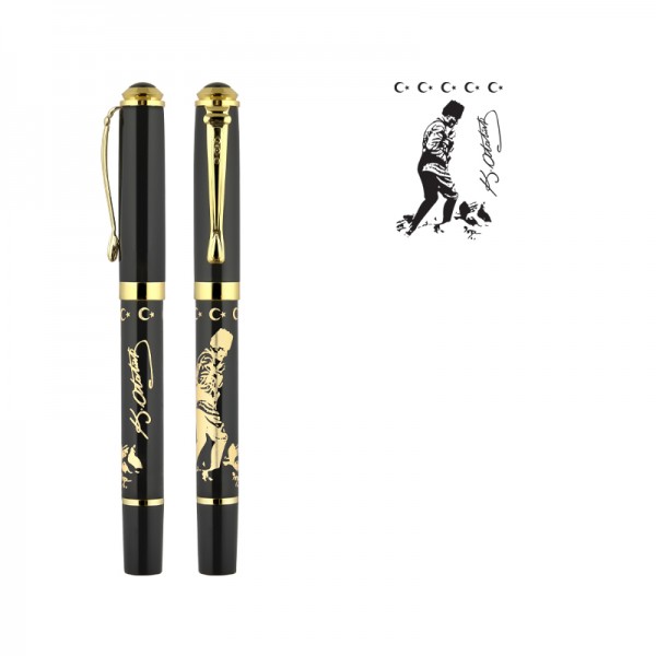 A2-20838 685-R Ata Kabartma Figürlü Metal Roller Kalem