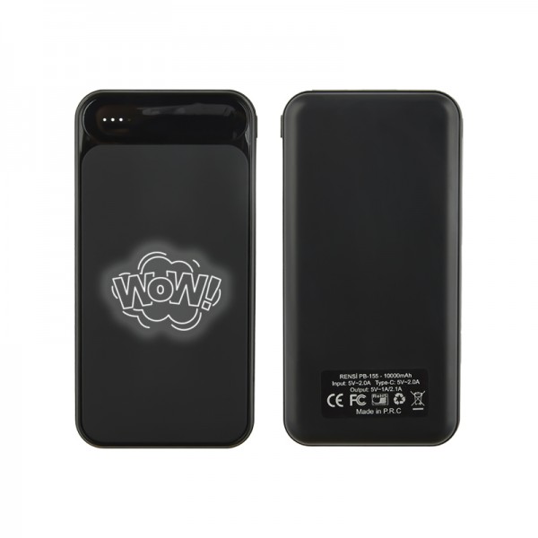 A2-21254 PB-155 Siyah-Kasa-Beyaz-Led 10000 Mah Powerbank