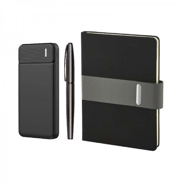 A2-24192 5070 Siyah Hediyelik Set - Powerbank - Defter - Kalem Seti