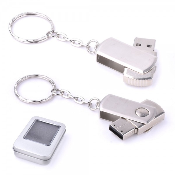 A2-3676 16 GB Döner Kapaklı Metal Anahtarlık USB Bellek