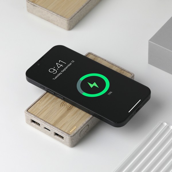 A2-29820 Powerbank 1000 mAh Bambu Wireless Mobil Şarj Cihazı